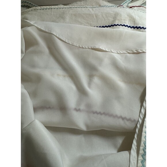 Forever 21 Dress Women Embroidered Zigzag Sundress Linen Blend Size 3X Rainbow - Picture 8 of 11